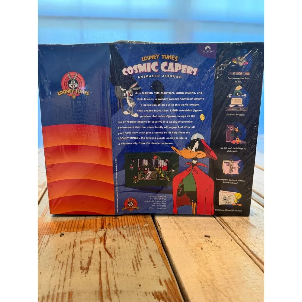 VTG 1998 SEALED Looney Tunes Cosmic Capers Animated Jigsaws PC w/Sylvester Plush